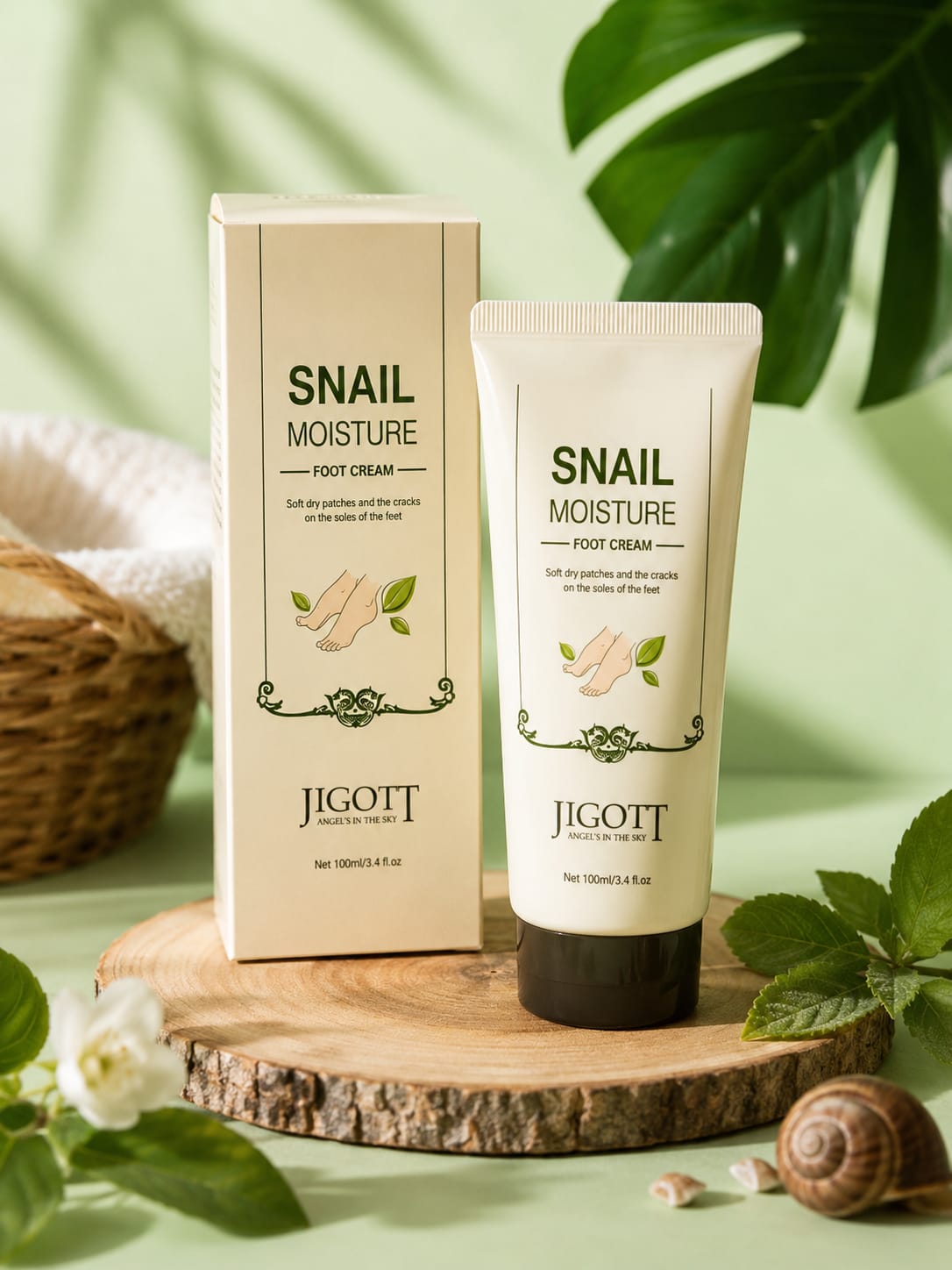 Creme Hidratante para Pés com Baba de Caracol – Jigott