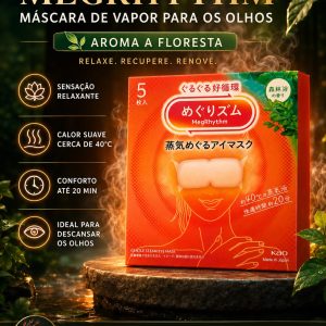 MegRhythm Máscara de Vapor para os Olhos – Aroma a Floresta | 5 Unidades
